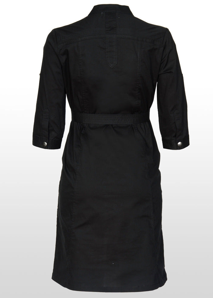 Black Maternity Shirt-Dress