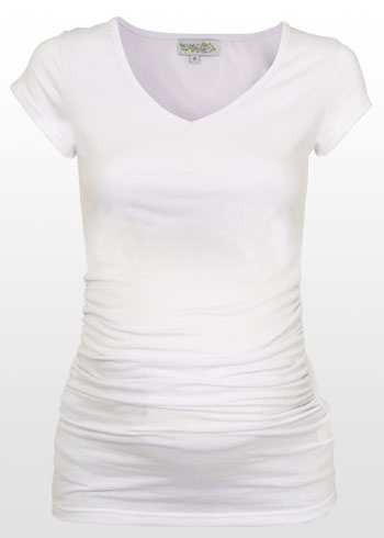 White Ruched Maternity T-Shirt